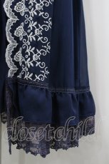 画像6: axes femme / スカラップ刺繍シフォンプリーツワンピース M 紺 I-26-04-19-075-AX-OP-TE-ZI (6)