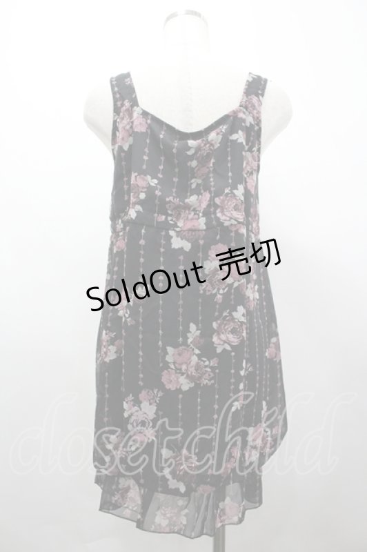 画像2: axes femme / 花柄ノースリーブチュニック M 黒 I-26-04-19-078-AX-OP-TE-ZI (2)