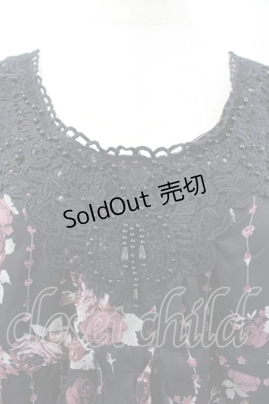 画像3: axes femme / 花柄ノースリーブチュニック M 黒 I-26-04-19-078-AX-OP-TE-ZI (3)