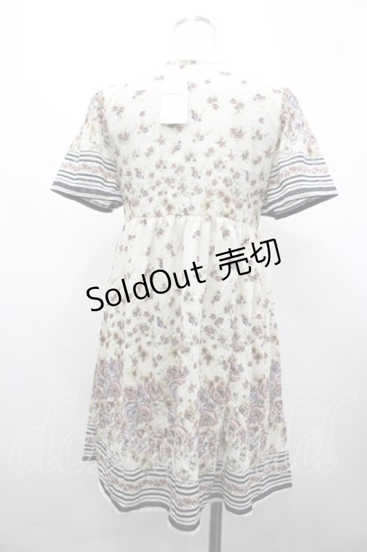 画像2: axes femme / ジャガード大花パネル柄チュニック M キナリ I-26-04-19-080-AX-OP-TE-ZI (2)