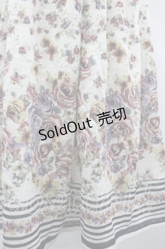 画像3: axes femme / ジャガード大花パネル柄チュニック M キナリ I-26-04-19-080-AX-OP-TE-ZI (3)