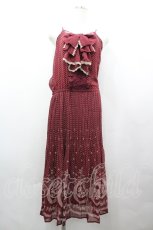 画像1: axes femme / パネル柄プリーツマキシOP M ワイン I-26-04-19-081-AX-BL-TE-ZI (1)