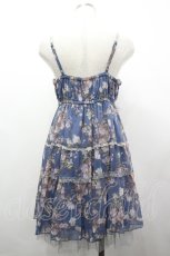 画像2: axes femme / 花柄ティアードチュニック M ブルー I-26-04-19-084-AX-TO-TE-ZI (2)