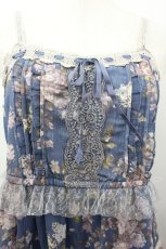 画像3: axes femme / 花柄ティアードチュニック M ブルー I-26-04-19-084-AX-TO-TE-ZI (3)