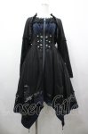 画像1: Ozz oneste / 薔薇刺繍ZIPワンピース  黒×青 I-26-04-19-088-OO-OP-TE-ZI (1)
