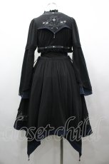 画像2: Ozz oneste / 薔薇刺繍ZIPワンピース  黒×青 I-26-04-19-088-OO-OP-TE-ZI (2)