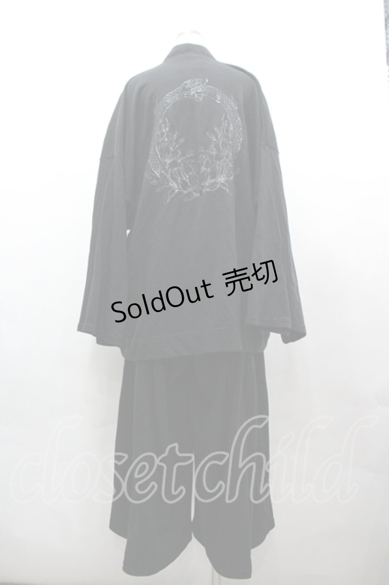 画像2: ililil / 【呑尾蛇蓮華】現代和装スウェット セットアップ F 黒 I-26-04-19-089-PU-BL-TE-ZI (2)