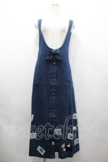 画像1: PINK HOUSE / テリア刺繍&ワッペンジャンパースカート  インディゴ I-26-04-19-097-LO-OP-SA-ZI (1)