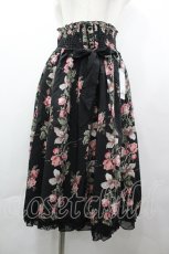 画像1: axes femme / 花柄ミディ丈スカート M クロ I-26-04-19-100-AX-SK-SA-ZI (1)