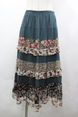 画像1: axes femme / 花柄切替スカート M グリーン I-26-04-19-102-AX-TO-TE-ZI (1)