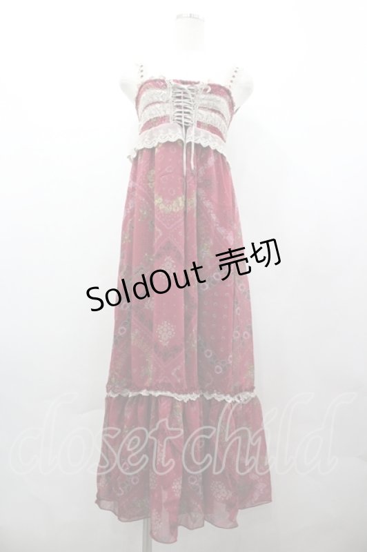 画像1: axes femme / 2way総柄スカート M ワイン I-26-04-19-103-AX-SK-TE-ZI (1)