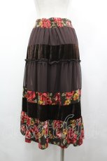 画像2: axes femme / 切替ロングスカート M ブラウン I-26-04-19-105-AX-SK-TE-ZI (2)