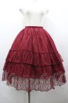 画像1: ATELIER PIERROT / Ruffle Chiffon Skirt-Lace- F 赤 I-26-04-19-107-EL-SK-SA-ZI (1)