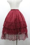 画像2: ATELIER PIERROT / Ruffle Chiffon Skirt-Lace- F 赤 I-26-04-19-107-EL-SK-SA-ZI (2)