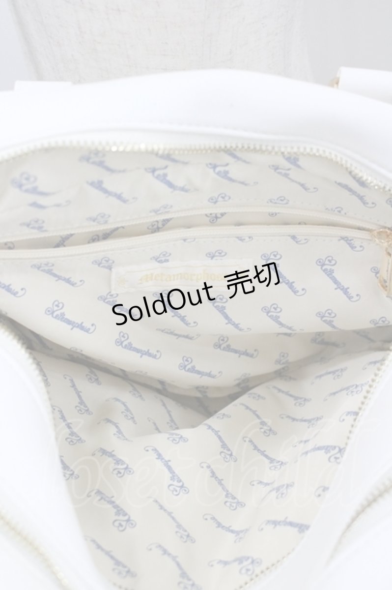 画像4: metamorphose / スワン刺繍入りWファスナーBAG  白 I-26-04-19-119-ME-BG-SA-ZI (4)