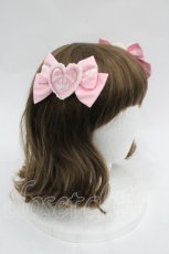 画像2: metamorphose / ときめきハートワッペンリボンクリップ  ピンクＸ白 I-26-04-19-123-ME-AC-SA-ZI (2)
