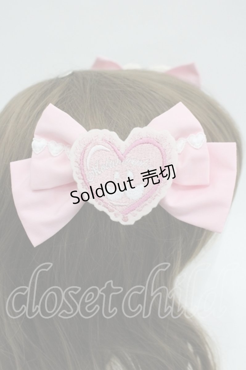 画像3: metamorphose / ときめきハートワッペンリボンクリップ  ピンクＸ白 I-26-04-19-123-ME-AC-SA-ZI (3)