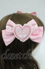 画像3: metamorphose / ときめきハートワッペンリボンクリップ  ピンクＸ白 I-26-04-19-123-ME-AC-SA-ZI (3)