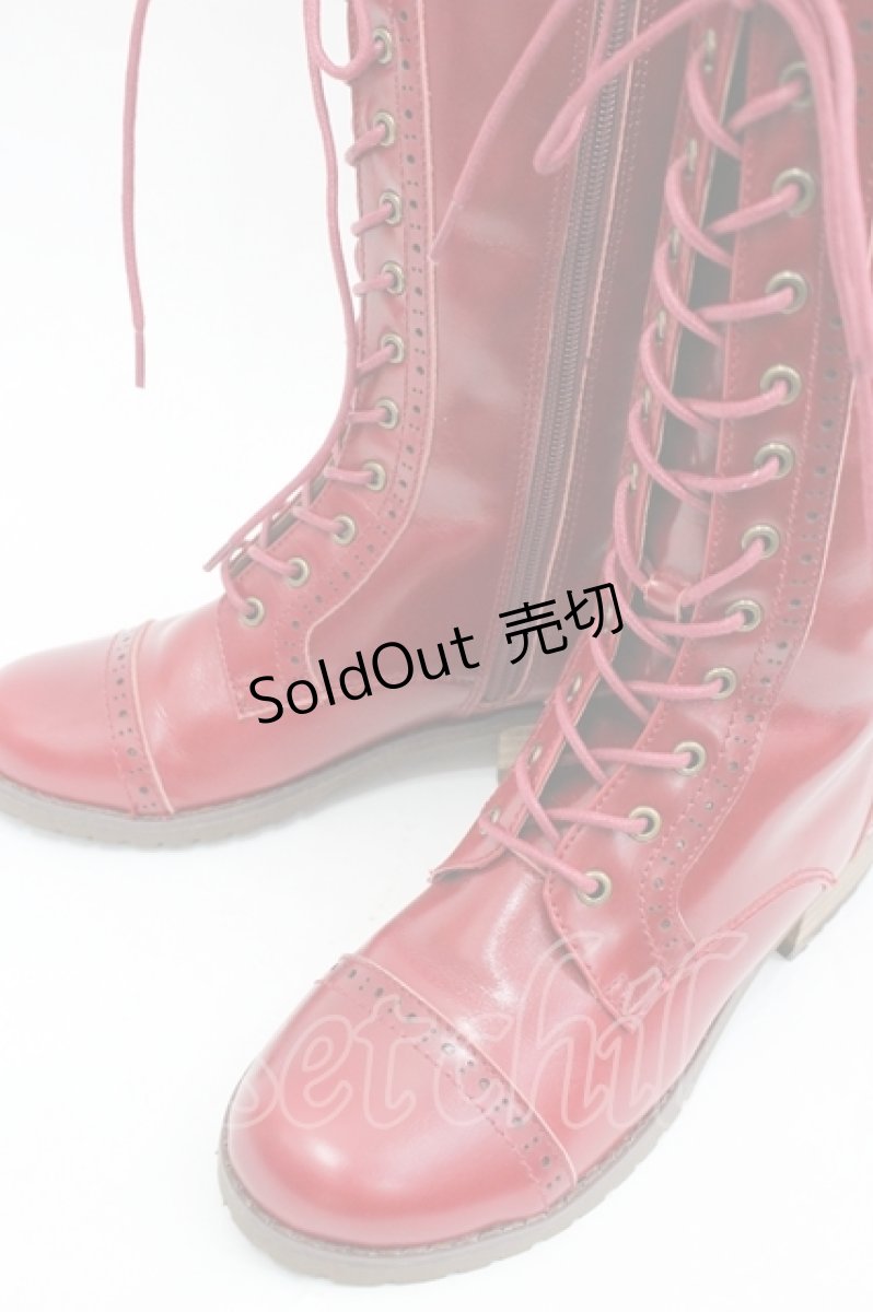 画像4: PINK HOUSE / レースアップレザーブーツ 2(S) ボルドー I-26-04-19-125-LO-SH-SA-ZTK017 (4)