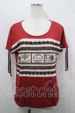 画像1: axes femme / ネガプリントデザインTシャツ M アカ I-26-04-19-029-AX-TO-SA-ZI (1)