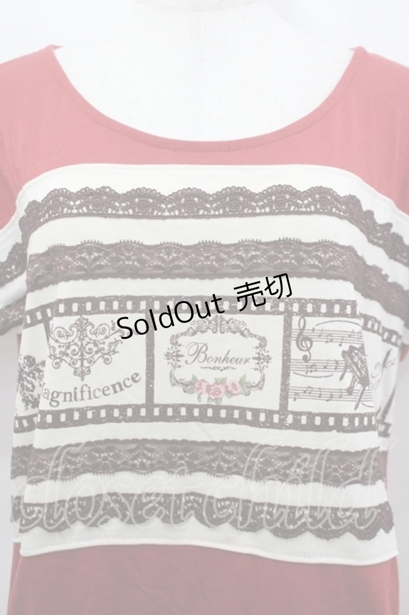 画像3: axes femme / ネガプリントデザインTシャツ M アカ I-26-04-19-029-AX-TO-SA-ZI (3)