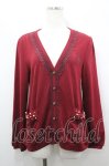 画像1: axes femme / ビジューリボンポケットカーデ  ボルドー I-26-04-19-031-AX-TO-SA-ZI (1)