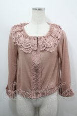 画像1: axes femme / レース衿ブルゾンカーデ M アワピンク I-26-04-19-032-AX-TO-SA-ZI (1)