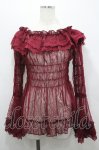 画像1: ATELIER PIERROT / Shirring Princess Sleeve Blouse-Lace- F 赤 I-26-04-19-039-EL-BL-SA-ZI (1)