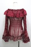 画像2: ATELIER PIERROT / Shirring Princess Sleeve Blouse-Lace- F 赤 I-26-04-19-039-EL-BL-SA-ZI (2)