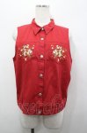 画像1: PINK HOUSE / 苺刺繍ベスト L レッド I-26-04-20-035-LO-TO-SA-ZI (1)