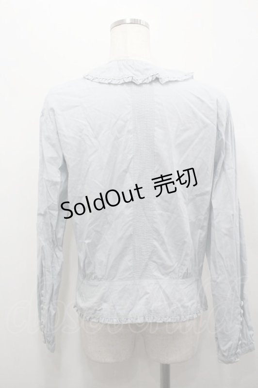 画像2: PINK HOUSE / ピンタック&ハシゴレースブラウス  ブルー I-26-04-20-036-LO-BL-SA-ZI (2)