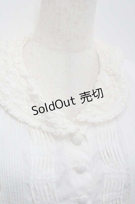 画像4: PINK HOUSE / ピコフリル襟半袖ブラウス  白 I-26-04-20-038-LO-BL-SA-ZI (4)