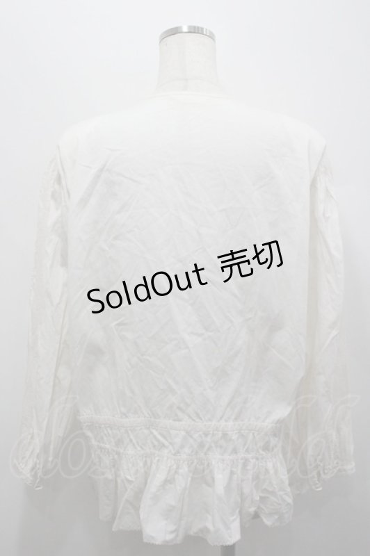 画像2: KANEKO ISAO / フロントリボン長袖ブラウス  白 I-26-04-20-039-EL-BL-SA-ZI (2)