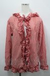 画像1: PINK HOUSE / ギンガムチェックオーバーブラウス  レッド I-26-04-20-040-LO-BL-SA-ZI (1)
