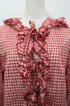 画像3: PINK HOUSE / ギンガムチェックオーバーブラウス  レッド I-26-04-20-040-LO-BL-SA-ZI (3)