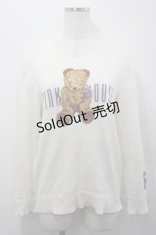 画像1: PINK HOUSE / テディベア&ロゴニット  アイボリー I-26-04-20-042-LO-TO-SA-ZI (1)