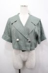 画像3: axes femme POETIQUE / 2wayビッグ襟半袖ジャケット M グリーン I-26-04-20-058-AX-JA-SA-ZI (3)