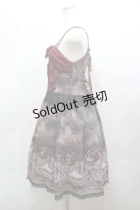 画像2: ALICE and the PIRATES / 天使の棲む森柄ジャンパースカートI  黒 I-26-04-20-061-PA-OP-SA-ZI (2)