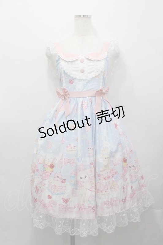 画像1: LOLITA / スイーツバニージャンパースカート  サックス I-26-04-20-063-LO-OP-TE-ZI (1)