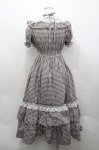 画像3: Dreaming Drop / ギンガム イル=エイリス ワンピース M ブラウン×白 I-26-04-20-066-LO-OP-TE-ZI (3)