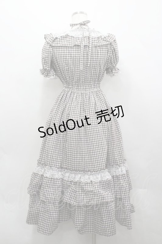 画像3: Dreaming Drop / ギンガム イル=エイリス ワンピース M ブラウン×白 I-26-04-20-066-LO-OP-TE-ZI (3)