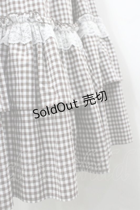 画像6: Dreaming Drop / ギンガム イル=エイリス ワンピース M ブラウン×白 I-26-04-20-066-LO-OP-TE-ZI (6)