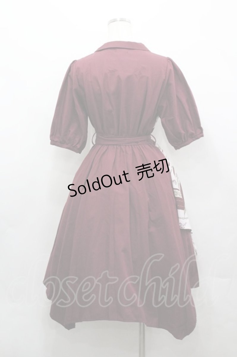画像3: axes femme / スカーフ切替シャツワンピース M レッド I-26-04-20-078-AX-OP-SA-ZI (3)