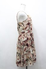 画像4: axes femme / 薔薇プリント&胸元フラワーモチーフジャンパースカート M ワイン I-26-04-20-079-AX-OP-SA-ZI (4)