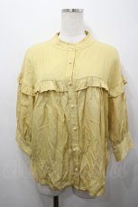 画像1: axes femme POETIQUE / サテンフリルブラウス M イエロー I-26-04-20-012-AX-BL-SA-ZI (1)