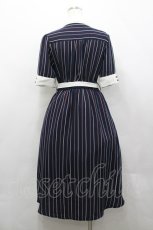 画像3: axes femme / ストライプ柄レースワンピース  青Ｘ白 I-26-04-20-081-AX-OP-SA-ZI (3)