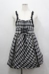 画像1: axes femme / ワッシャーギンガムキャミワンピース  黒Ｘ白 I-26-04-20-083-AX-OP-SA-ZI (1)