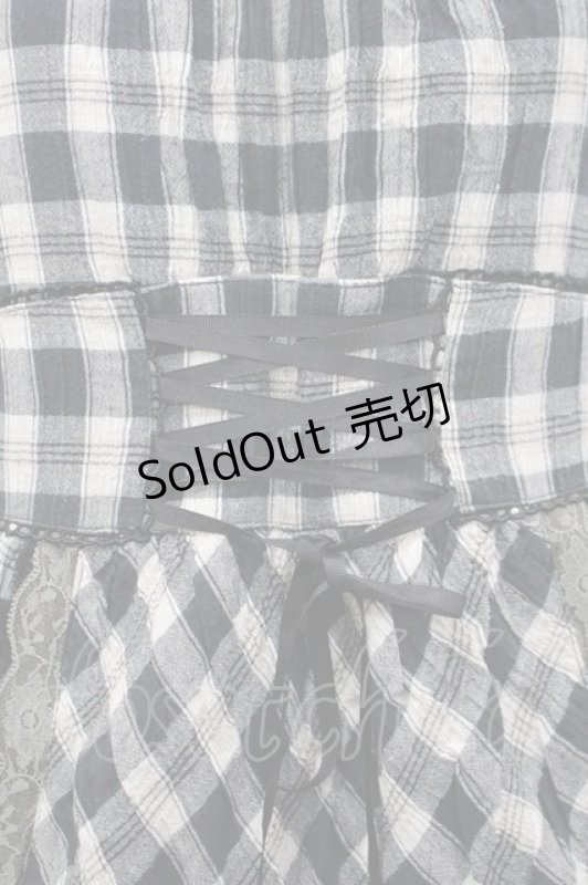 画像5: axes femme / ワッシャーギンガムキャミワンピース  黒Ｘ白 I-26-04-20-083-AX-OP-SA-ZI (5)