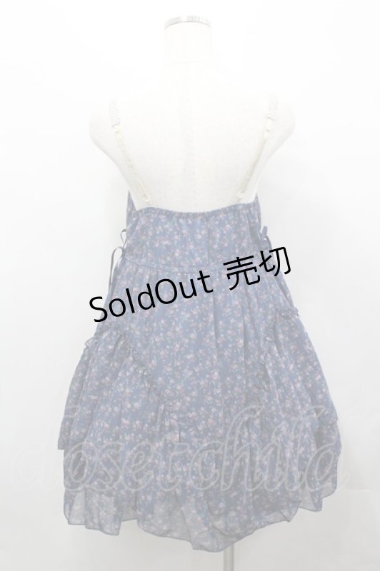 画像3: axes femme / ミニ薔薇総柄シフォンキャミワンピース  青 I-26-04-20-084-AX-OP-SA-ZI (3)