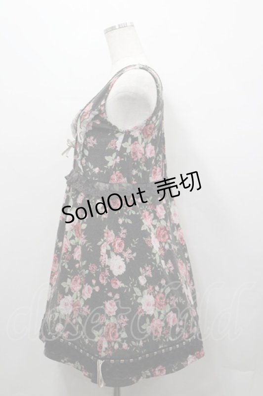 画像2: axes femme / ジャンドレレイヤード風チュニック  黒Ｘ赤Ｘ緑 I-26-04-20-085-AX-OP-SA-ZI (2)